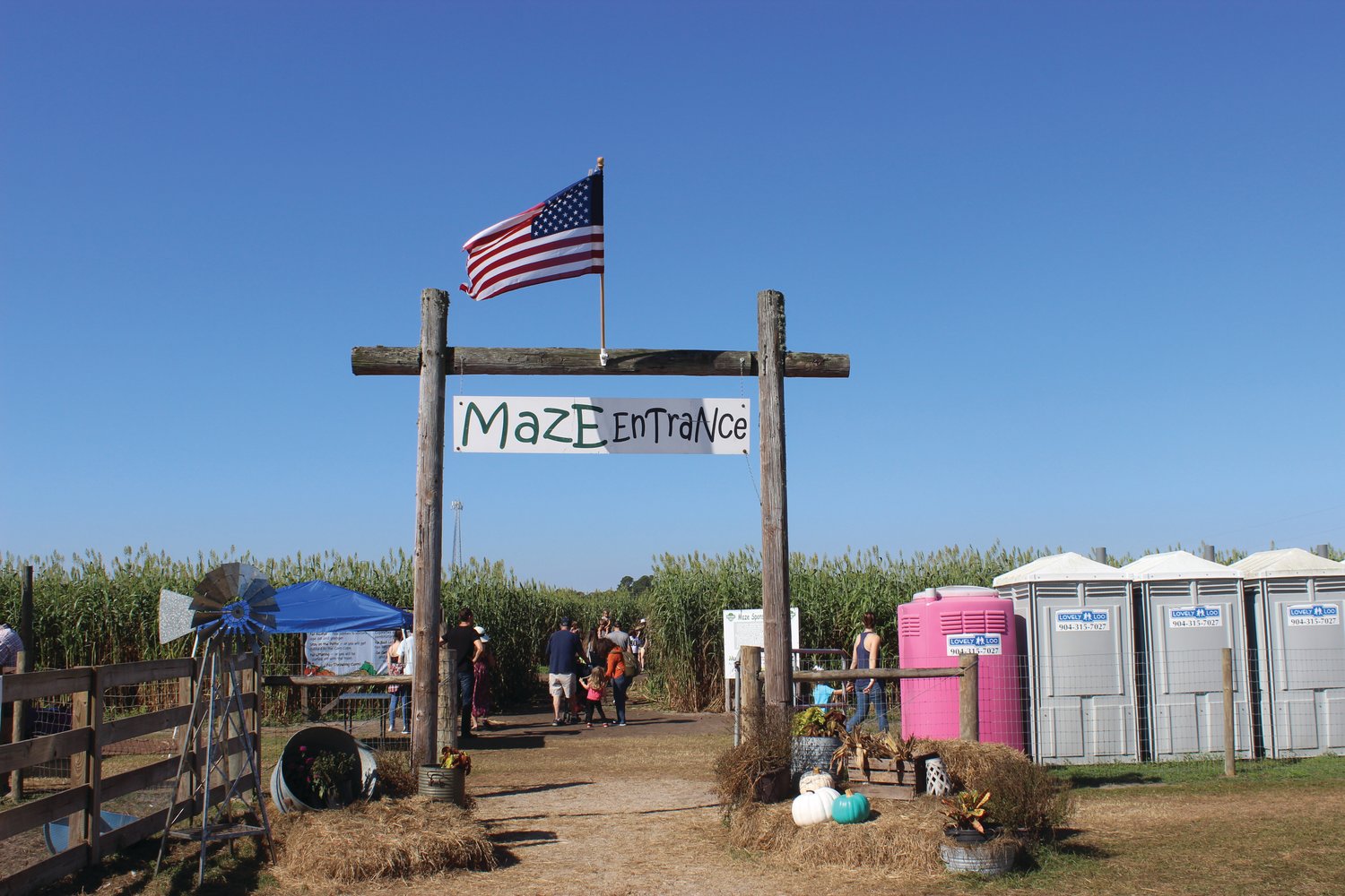 The entrance to the corn maze.